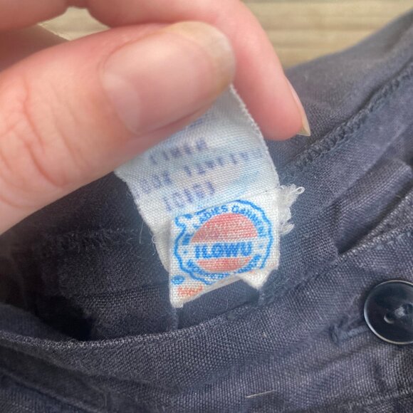 Vintage Black Linen Pleated Full Maxi Skirt Size Small - Picture 6 of 6